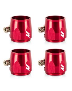 Mishimoto Aluminum -8AN Hex Finishers - Red - MMHXF-08-4-RD