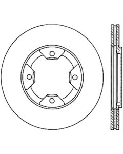 StopTech Power Slot 84-85 Nissan 300ZX Slotted & Drilled Right Front Rotor - 127.42034R