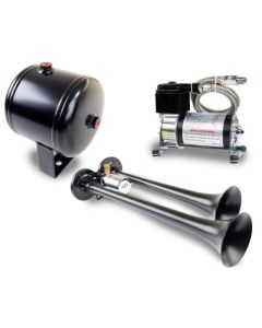 Kleinn Dual Black Horn Kit w/ 120 PSI Air Compressor / 0.5 gal Air Tank - HK2-1