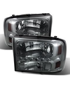 xTune Ford F250 F350 Super Duty 99-04 1Pc Headlights w/ LED Smoked HD-JH-FF25099-LED-SM - 9026188
