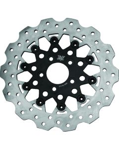 Twin Power 08-Up FLH FLT Rear 11.8 Scalloped Floating Rotor Black Mesh - 666846
