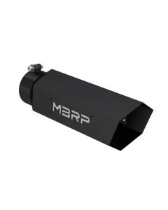 MBRP Black Coated 5" Hex Tip 4" ID inlet 16" length w/ MBRP Logo Exhaust Tip - T5164BLK