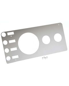 Kentrol 76-86 Jeep CJ Gauge Cover Without Radio Opening - Polished Silver - 30521
