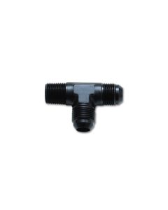Vibrant -4AN x 1/8in NPT Flare to Pipe On Run Tee Adapter Fitting - Aluminum - 10471