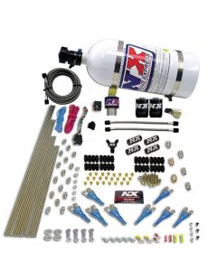 Nitrous Express Pro-Shk/Gas (200-600HP) 2 Fuel 1 Supershark Solenoid Nitrous Kit w/10lb Bottle - 90206-10
