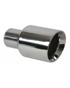 Vibrant 2.50in Inlet I.D. 3.50in Outlet O.D. Round Stainless Steel Tip (Double Wall Angle Cut) - 1272