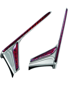 Kuryakyn L.E.D. Vertical Rear Light Strips 12-17 GL1800 Chrome Red Lens - 3237