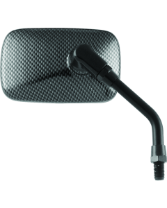BikeMaster Mini Rectangle Mirror 10mm - Carbon Fiber - Each - 600007