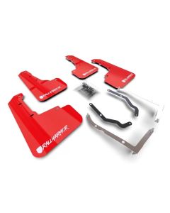 Rally Armor Red Mud Flaps - White Logo Altered Font Subaru XV Crosstrek Lift/AT UR 2018-2022- RALL-MF46-LTUR-RD/WH-X