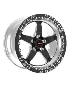 Weld S71 15x11.33 / 5x115 Conical Lug / 6.5in BS Black Wheel 3.18in ID (Medium) - Single Beadlock - 71MB-511W65F