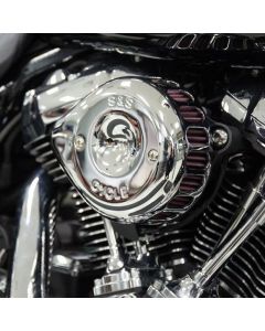 S&S Cycle 2017+ M8 Models Stealth Air Cleaner Kit w/ Gloss Black Mini Teardrop Cover - 170-0436C