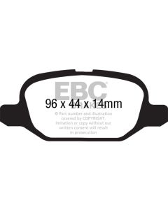 EBC 11+ Fiat 500 1.4 (ATE Calipers) Ultimax2 Rear Brake Pads - UD1569