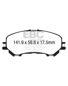 EBC 14+ Nissan Rogue 2.5 2 row seating Ultimax2 Front Brake Pads - UD1737