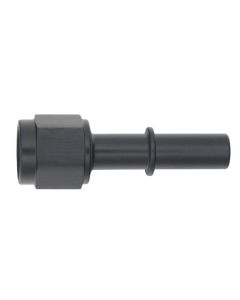 DeatschWerks 6AN Female Flare Swivel to 3/8in Male EFI Quick Disconnect - Anodized Matte Black - 6-02-0131-B