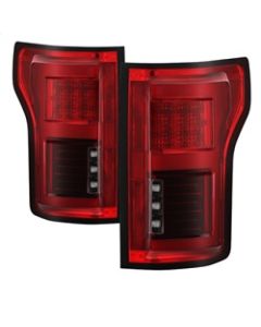 Spyder 15-18 Ford F-150 LED Tail Lights (w/Blind Spot) - Red Clear (ALT-YD-FF15015BS-LBLED-RC) - 5085320