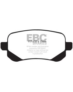 EBC 08-11 Chrysler Town & Country 3.3 Extra Duty Rear Brake Pads - ED91840