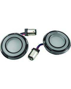 Kuryakyn Tracer L.E.D. Front Turn Signal Insert, White/Amber Light, Smoke Lens 1157 - 2902