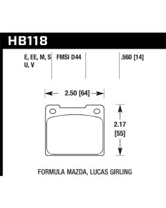 Hawk 1978 Volvo 242 Black Race Front Brake Pads - HB118m.560