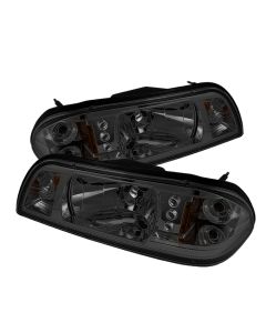 Spyder Ford Mustang 87-93 1PC LED (Replaceable LEDs)Crystal Headlights Black HD-YD-FM87-1PC-LED-SM - 5016805