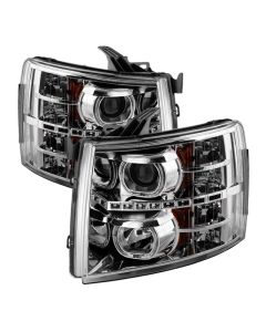 xTune Chevy Silverado 1500/2500/3500 07-13 LED Halo Projector Headlights Chrome PRO-JH-CSIL07-CFB-C - 9032202