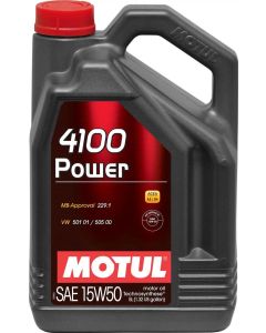 Motul 5L Engine Oil 4100 POWER 15W50 - VW 505 00 501 01 - MB 229.1 - 100273