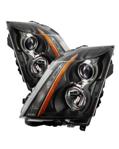 xTune Cadillac Cts 08-12 / CTS-V 09-12 Halogen Only projector Headlights Black HD-JH-CACTS08-AM-BK - 9027239