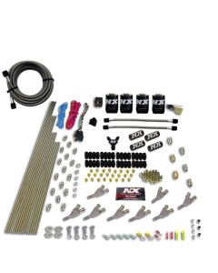Nitrous Express STD Nozzle Nitrous Kit (200-500HP) Gas w/Dist Block & 4 Solenoids w/o Bottle - 80018-00