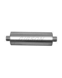 Gibson SFT Superflow Center/Center Round Muffler - 8x24in/3in Inlet/3in Outlet - Stainless - 420887