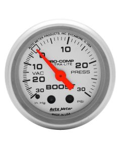 Autometer Ultra-Lite 52mm 30 PSI Mechanical Boost Gauge - 4303