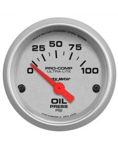 AutoMeter GAUGE OIL PRESSURE 2 1/16in. 100PSI ELECTRIC ULTRA-LITE- AUTO-4327
