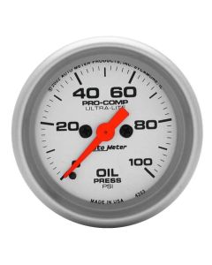 Autometer Ultra-Lite 52mm 0-100 PSI Full Sweep Electronic Oil Pressure Gauge - 4353