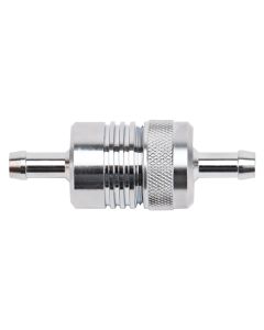 Russell Performance Chrome Street Fuel Filter (3in Length 1-1/8in diameter 5/16in inlet/outlet) - 645060