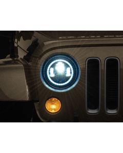 Raxiom 97-18 Jeep Wrangler TJ/JK Axial 7-Inch LED Headlights w/RGB Halo- Blk Hsng (Clear Lens) - J142665