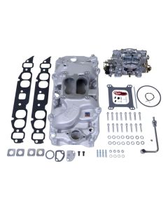 Edelbrock Manifold And Carb Kit Performer Big Block Chevrolet Oval Port Natural Finish - 2061