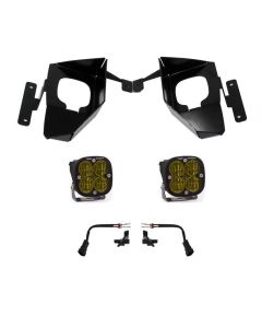 Baja Designs 16-18 Silverado 1500 Squadron Fog Pocket Kit - Amber - 447535