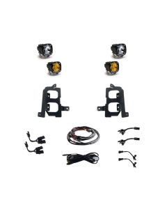 Baja Designs 19+ GMC 1500 S1 Fog Pocket Mount Kit Clear Spot / Amber Wide Cornering - 448084