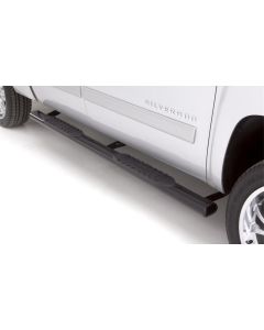 Lund 07-17 Chevy Silverado 1500 Crew Cab 5in. Oval Straight Steel Nerf Bars - Black - 24010561