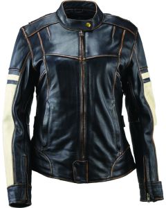 Kuryakyn Leather By River Road Dame Vintage Leather Jacket Black Womens - Small - 094388