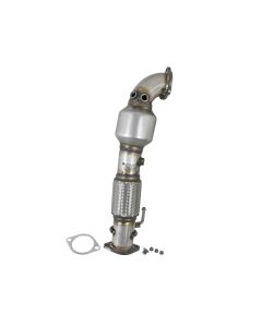 aFe Power Twisted Steel SS304 Downpipe 2.5in w/Cat 17-18 Hyundai Elantra L4-1.6L (t) - 48-37001-1HC