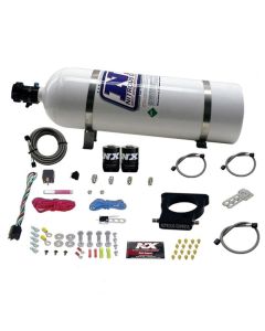 Nitrous Express GM LS 78mm 3-Bolt Nitrous Plate Kit (50-350HP) w/15lb Bottle - 20935-15