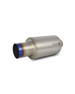 Vibrant Titanium Muffler w/Straight Cut Burnt Tip 2.5in. Inlet / 2.5in. Outlet - 17560