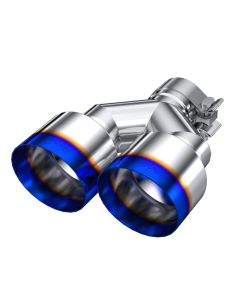 MBRP 2.5" ID Dual 4" OD Out Staggered Left 9.5" | Right 9" Length Single Wall Burnt End Exhaust Tip-