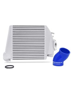 Mishimoto 08-14 Subaru WRX Top-Mount Intercooler Kit - Powder Coated Silver & Blue Hoses - MMTMIC-WRX-08SLBL