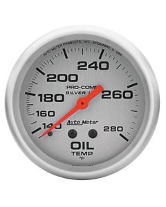 AutoMeter Gauge Oil Temp 2-5/8in. 140-280 Deg. F 8ft. Liquid Filled Mech Ultra-Lite - 4641