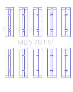 King Engine Bearings Nissan Mr18DE/Mr20DE Renault M4R 700/01/04 (Size +0.50mm) Main Bearing Set - MB5781SI0.5
