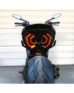 New Rage Cycles 23+ Ducati Diavel V4 Rear Turn Signals w/Side Mount License Plate - DV4-RB-SIDE