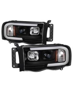 Spyder 02-05 Dodge Ram 1500 Light Bar Projector Headlights - Black (PRO-YD-DR02V2-LB-BK) - 5084606