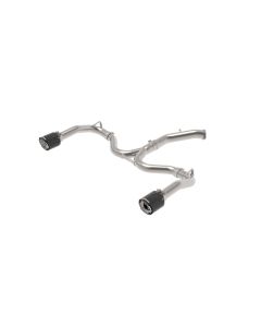 aFe Takeda 20-21 Kia Forte GT 1.6L (t) 3in to 2.5in SS Axle-Back Exhaust System w/ Carbon Fiber Tips - 49-37037-C