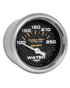 Autometer Carbon Fiber 52mm 100-250 Deg F Electronic Water Temp Gauge - 4737