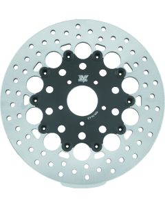 Twin Power 08-13 FLH FLT 08-16 FLHR 06-17 Dyna Front 11.8 Floating Rotor With Holes Black - 666821